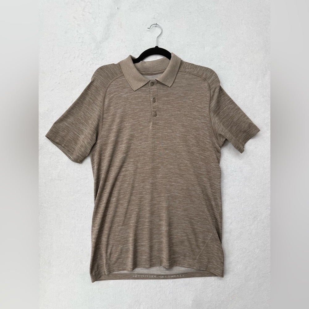 Lululemon Metal Vent Tech‎ Polo White / Tawny Medium
